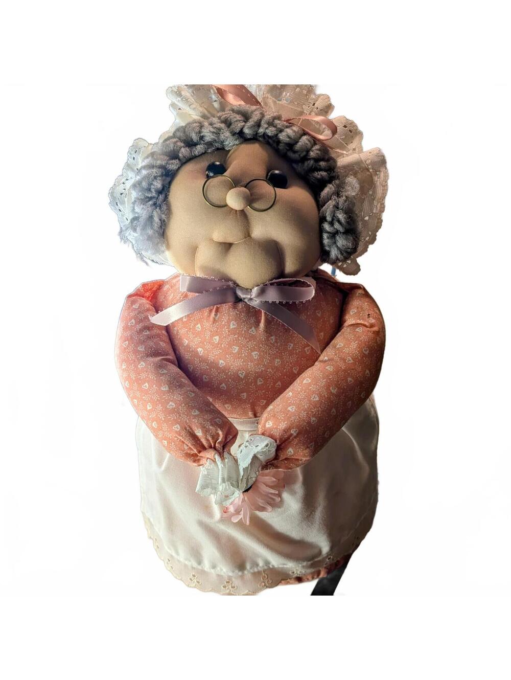 Vtg Doorstopper Soft Weighted Granny Doll, 15"